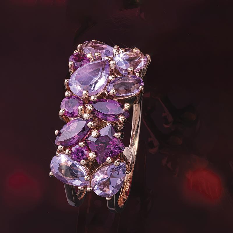 Nature's Fireworks Ring (Pink Amethyst & Rhodolite)